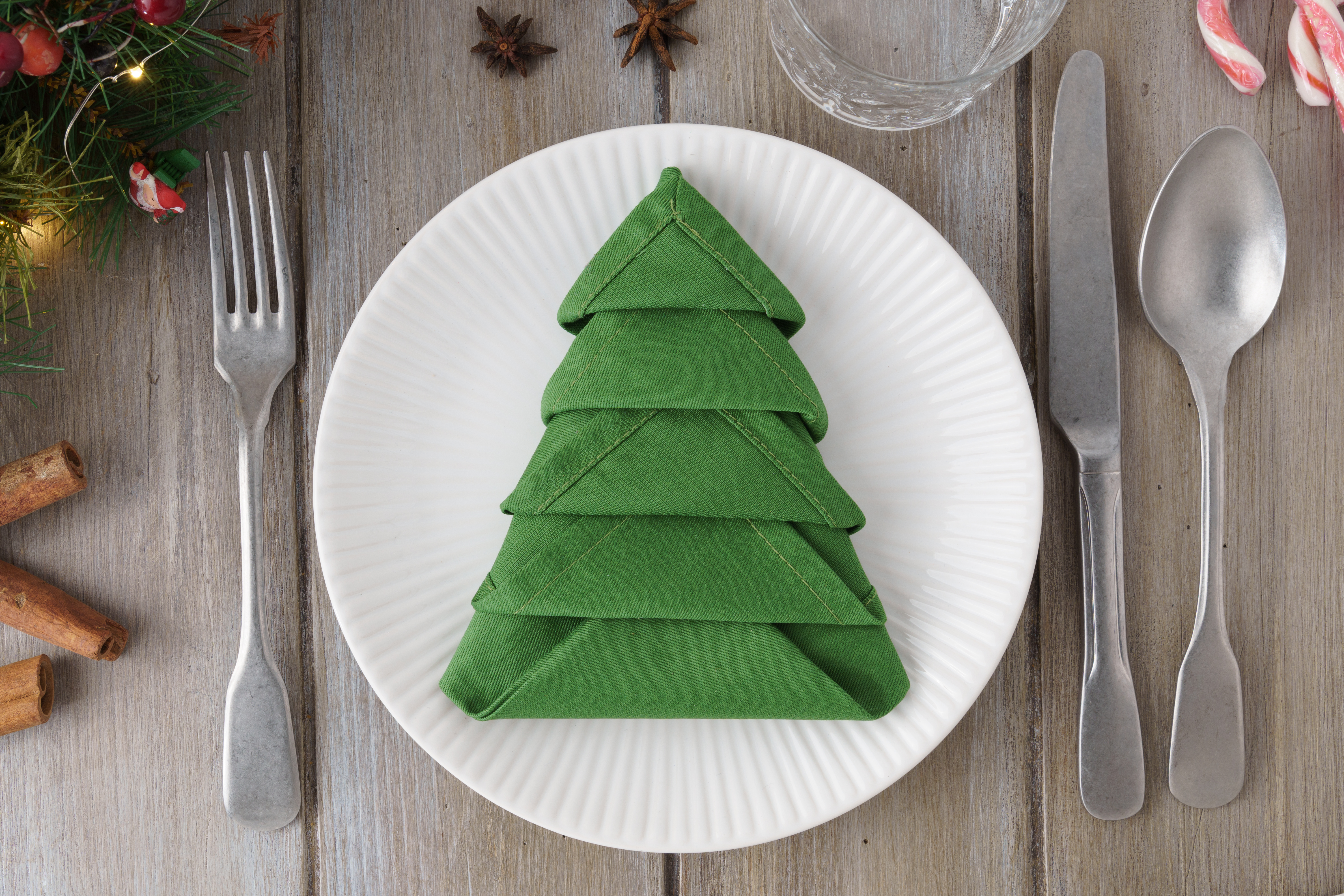 Tovagliolo Forma Albero Natale